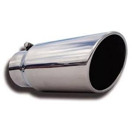 DIFFERENT TRENDS Different Trends DTEBQ9-405012RSL 4 x 12 in. Slant Diesel Series Round Rolled Edge Angle Cut Bolt-On Exhaust Tip DTEBQ9-405012RSL